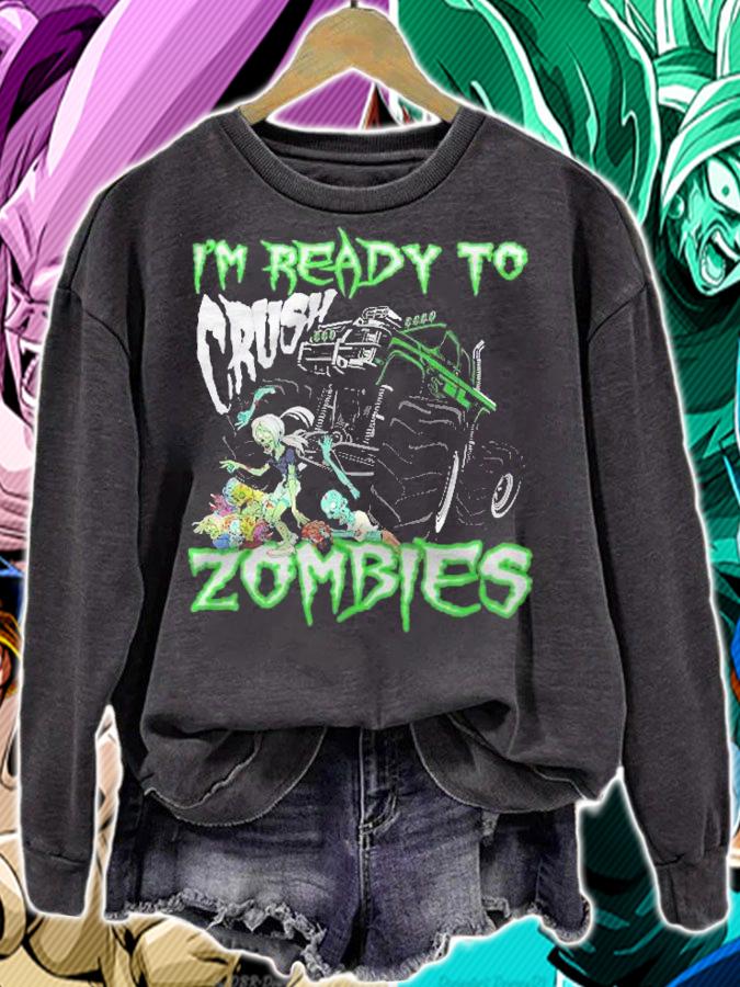 Im Ready To Crush Zombies For Kids Monster Truck Halloween shirt sweatshirt