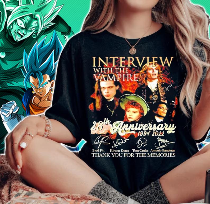 Interview With The Vampire 28th Anniversary 1994-2022 Signatures Thank You For The Memories Shirt_-1 woman shirt