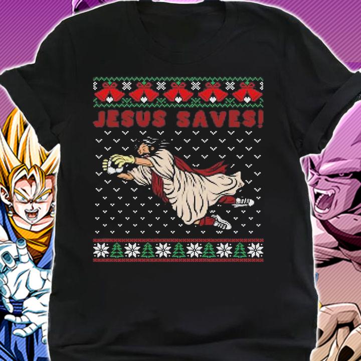 Jesus Saves Soccer Goal Keeper Ugly Christmas T-Shirt shirt