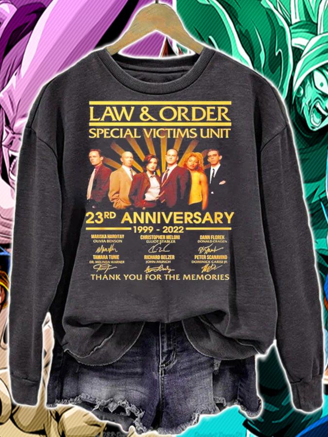 Law And Order Special Victims Unit 23rd Anniversary 1999-2022 Signatures Thank You For The Memories Shirt sweatshirt