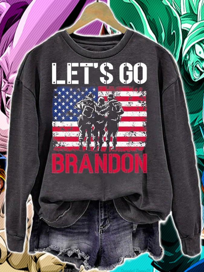 Let's Go Brandon Biden Funny FJB Impeach Biden U.S. Army Flag T-Shirt sweatshirt