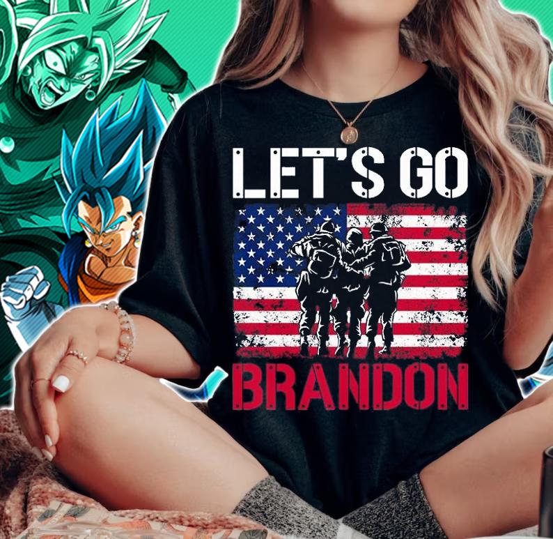 Let's Go Brandon Biden Funny FJB Impeach Biden U.S. Army Flag T-Shirt woman shirt