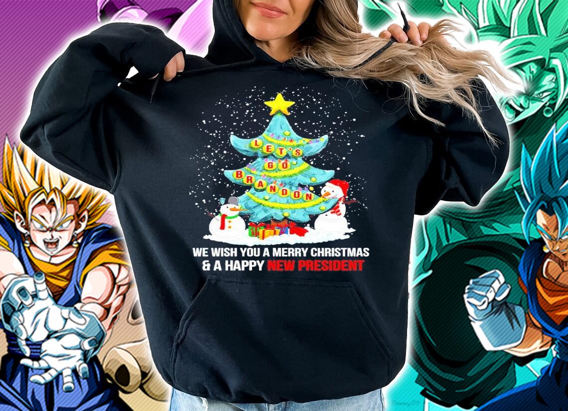 Let's Go Brandon We Wish You A Merry Christmas And A Happy New President Shirt hoodie