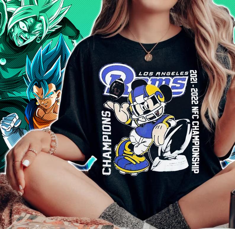 Los Angeles Rams 2021 2022 NFC Champions Mickey Mouse T-Shirt woman shirt