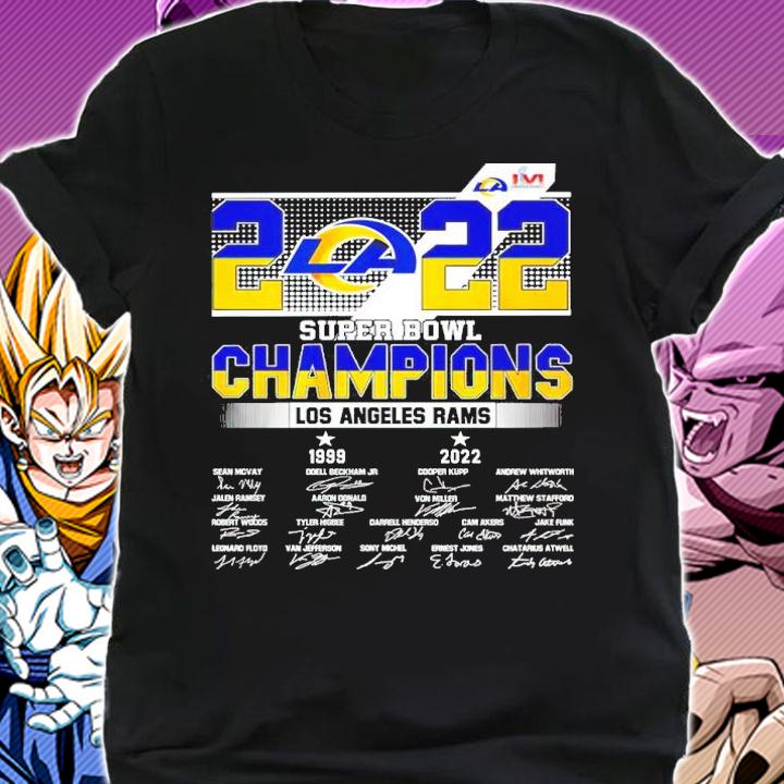 Los Angeles Rams 2022 Champions 1999-2022 signatures shirt shirt