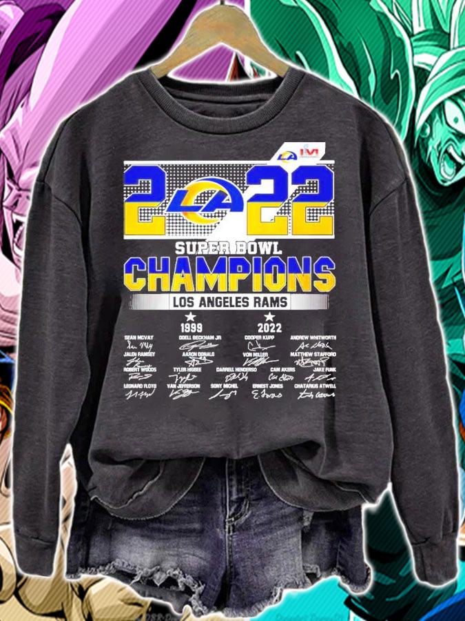 Los Angeles Rams 2022 Champions 1999-2022 signatures shirt sweatshirt