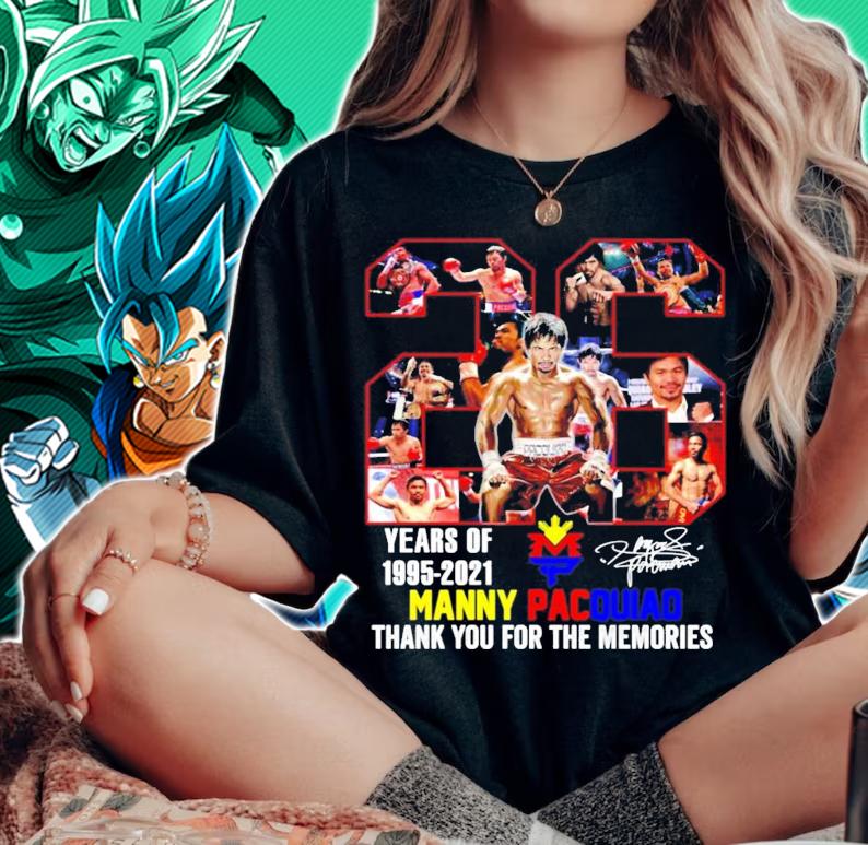 Manny Pacquiao signature 26 Years Of 1995-2021 t-shirt woman shirt