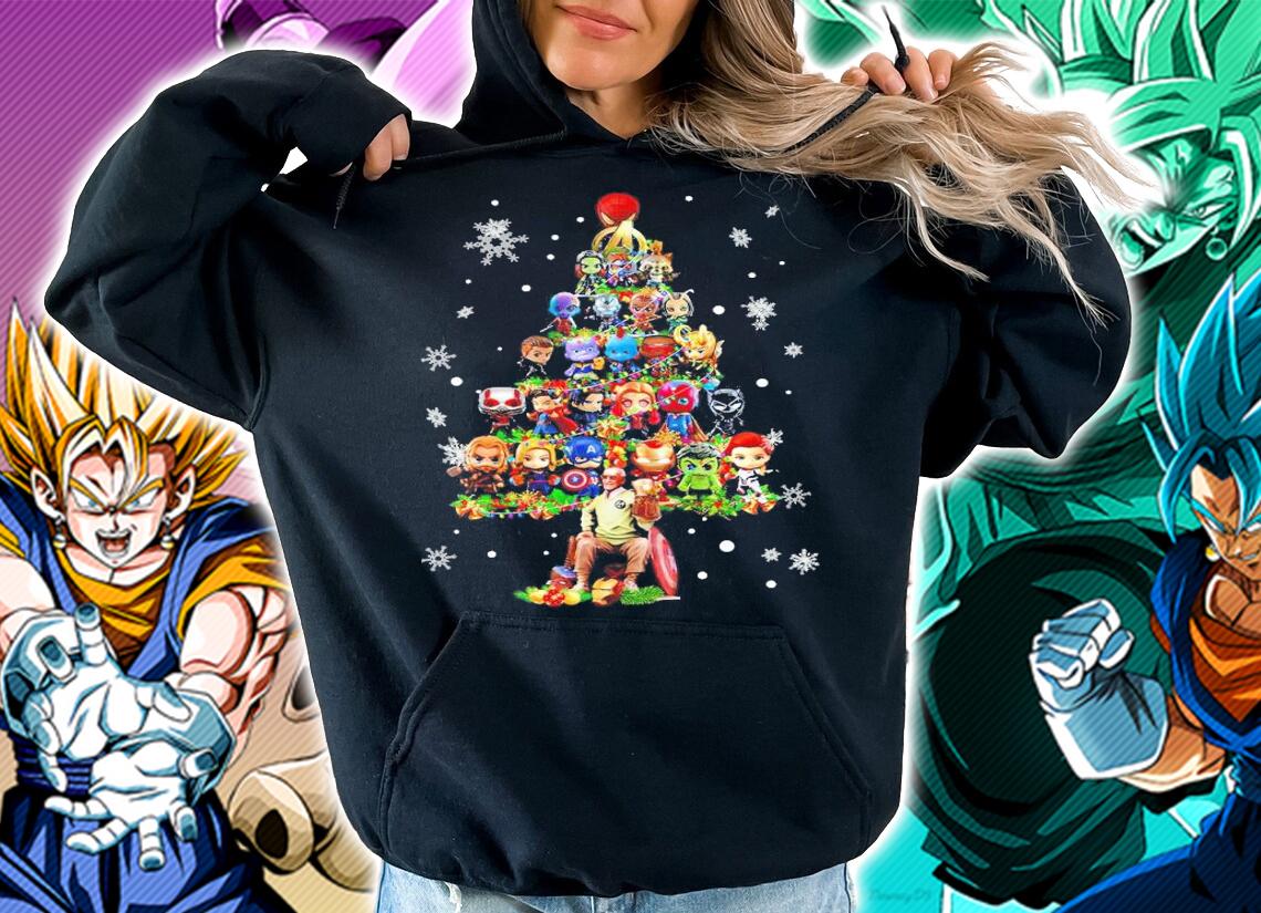 Marvel chibi Christmas tree shirt hoodie