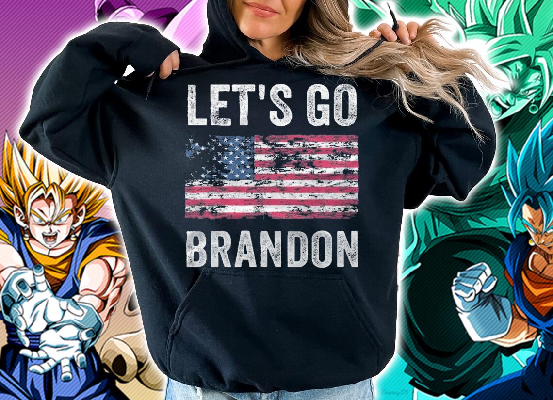 New Design let's Go Brandon Vintage USA Flag Anti Joe Biden Impeach Biden T-Shirt hoodie