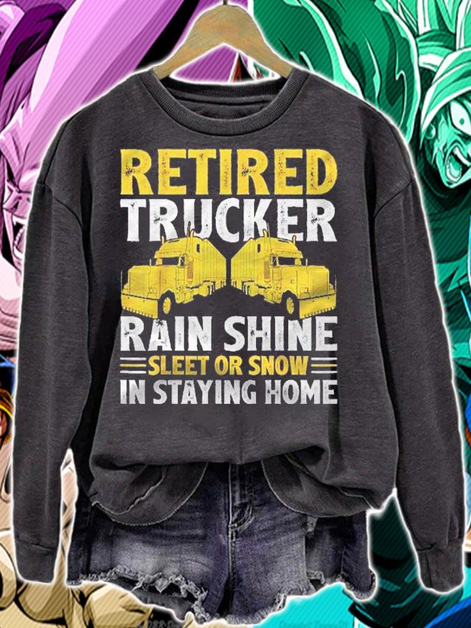 Retired Trucker Funny Retirement Truck Driver Shirt sweatshirt
