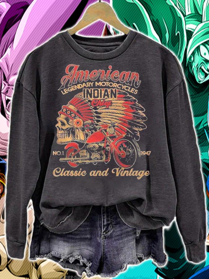 Retro Vintage American Motorcycle Indian For Old Biker Funny Premium Shirt sweatshirt