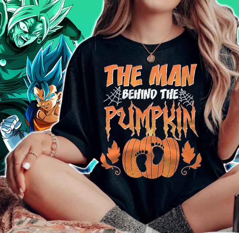 The Man Behind The Pumpkin Baby Dad Soon Halloween Pregnancy Shirt woman shirt