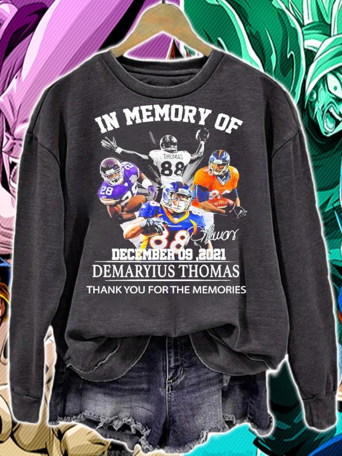 Top In Memory Of December 9 2021 Demaryius Thomas Signatures Thank You For The Memories Shirt sweatshirt