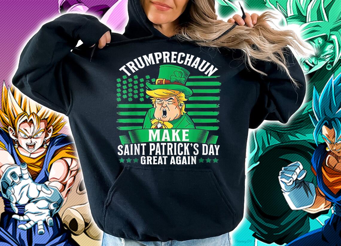 Trumprechaun Make St Patrick's Day Great Again USA Flag T-Shirt hoodie
