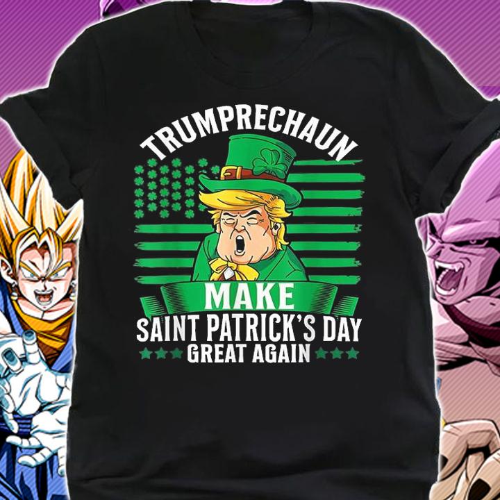 Trumprechaun Make St Patrick's Day Great Again USA Flag T-Shirt shirt