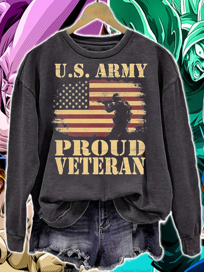 VETERAN 365 Proud U.S. Army Veteran Retro T-Shirt sweatshirt