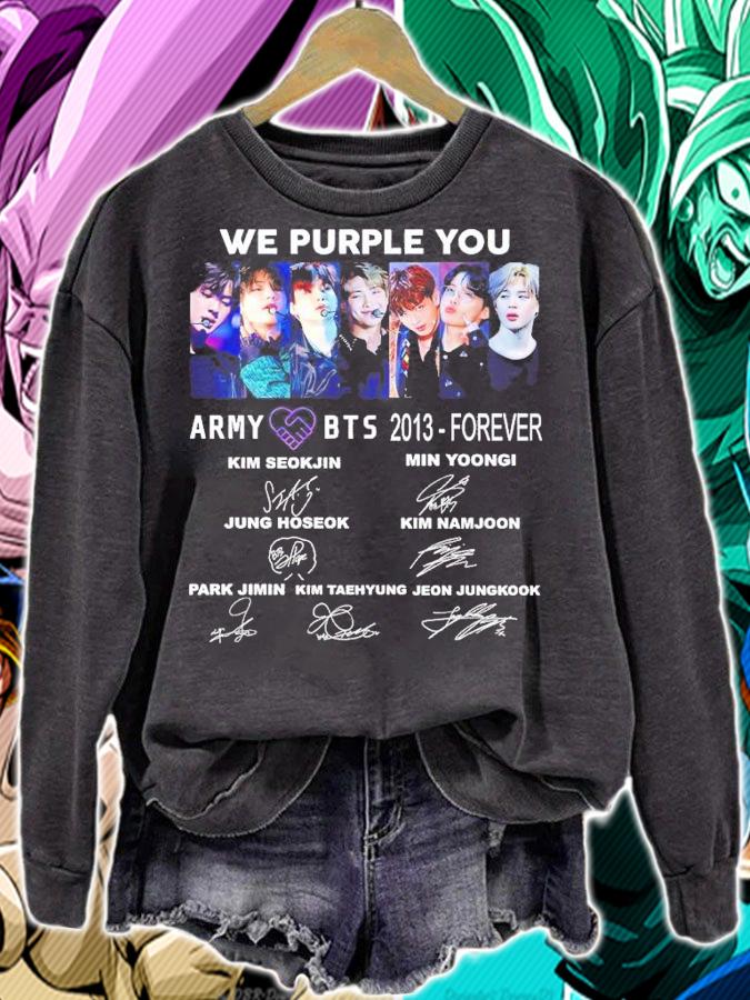 We Purple You Army BTS 2013-forever Signatures Shirt sweatshirt