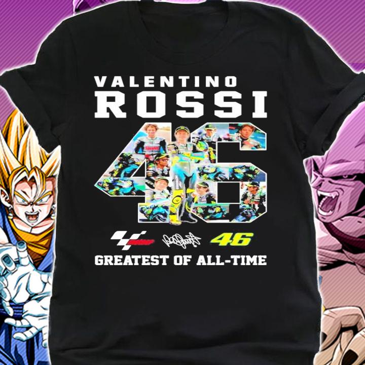 46 Valentino Rossi Greatest of all time signature t-shirt shirt