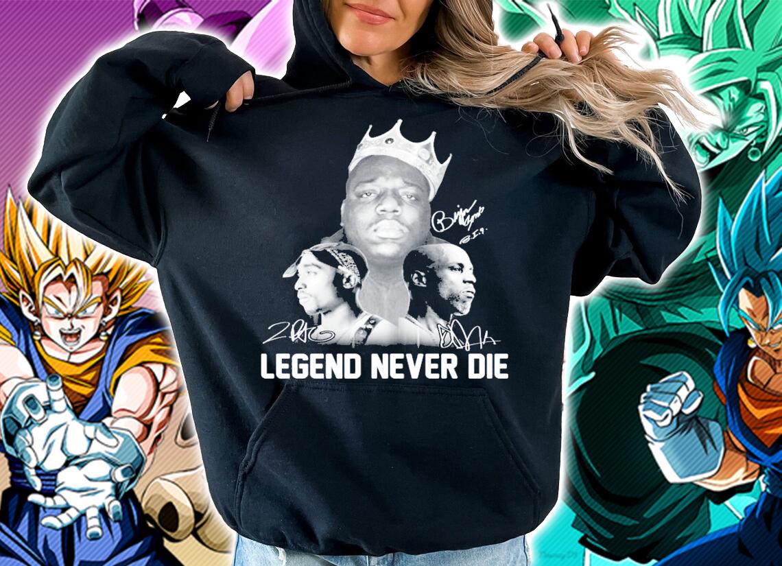 Tupac Shakur 2pac DMX Legend never die signatures shirt t-shirt hoodie
