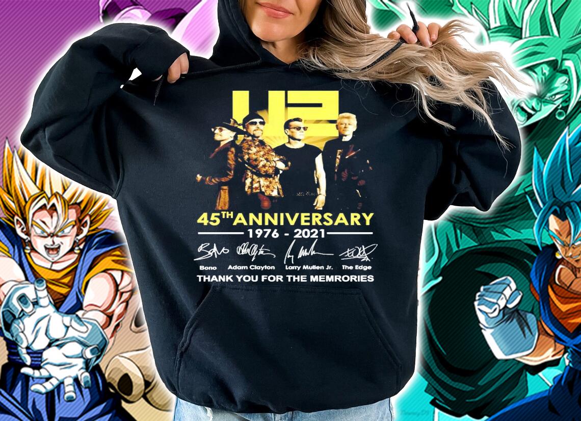 U2 45th anniversary 1976-2021 signature thank you for the memories shirt t-shirt hoodie