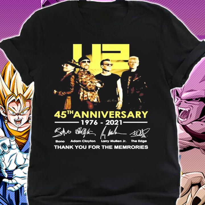 U2 45th anniversary 1976-2021 signature thank you for the memories shirt t-shirt shirt