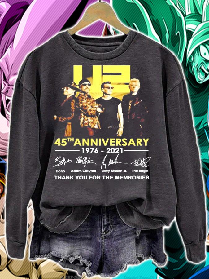 U2 45th anniversary 1976-2021 signature thank you for the memories shirt t-shirt sweatshirt