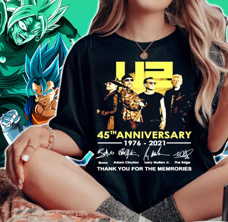 U2 45th anniversary 1976-2021 signature thank you for the memories shirt t-shirt woman shirt