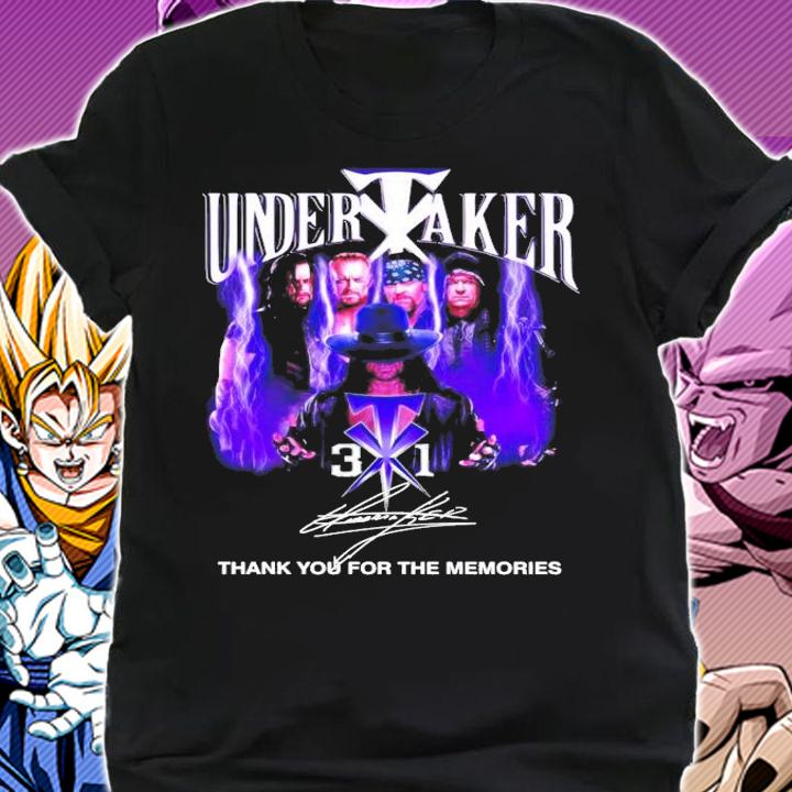 Undertaker signature thank you for the memories t-shirt shirt