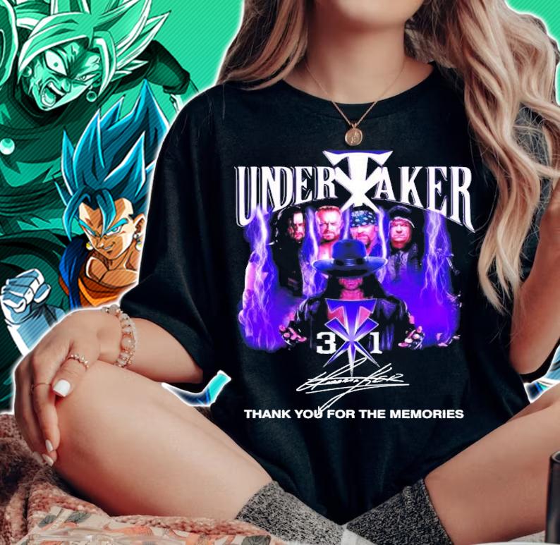 Undertaker signature thank you for the memories t-shirt woman shirt