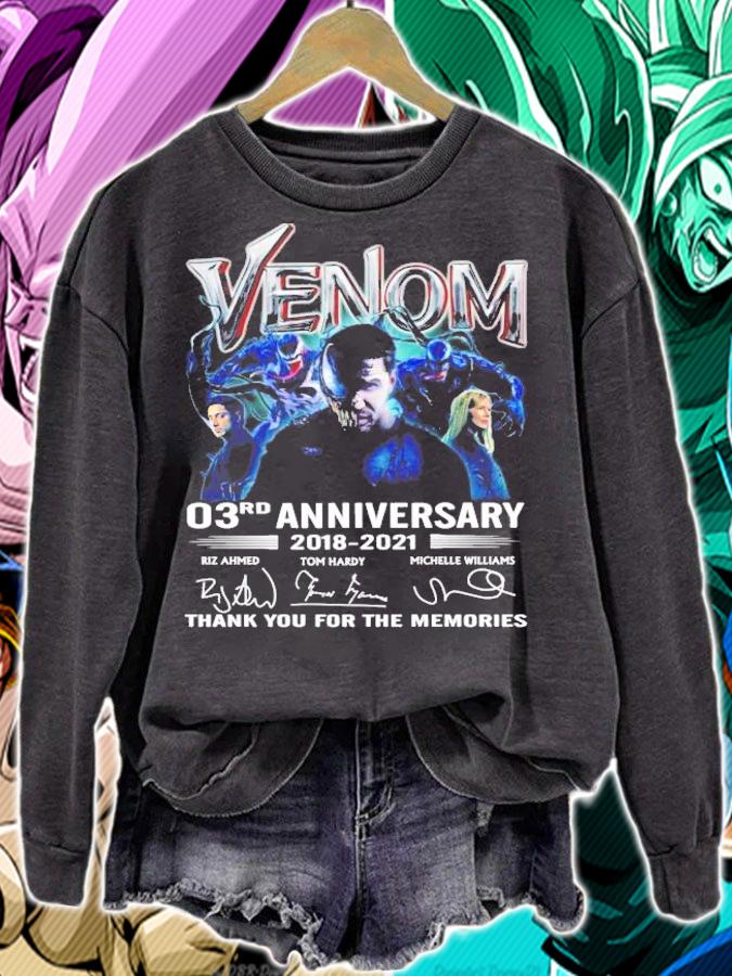 Venom 03rd anniversary 2018 2021 signatures thank you for the memories t-shirt sweatshirt