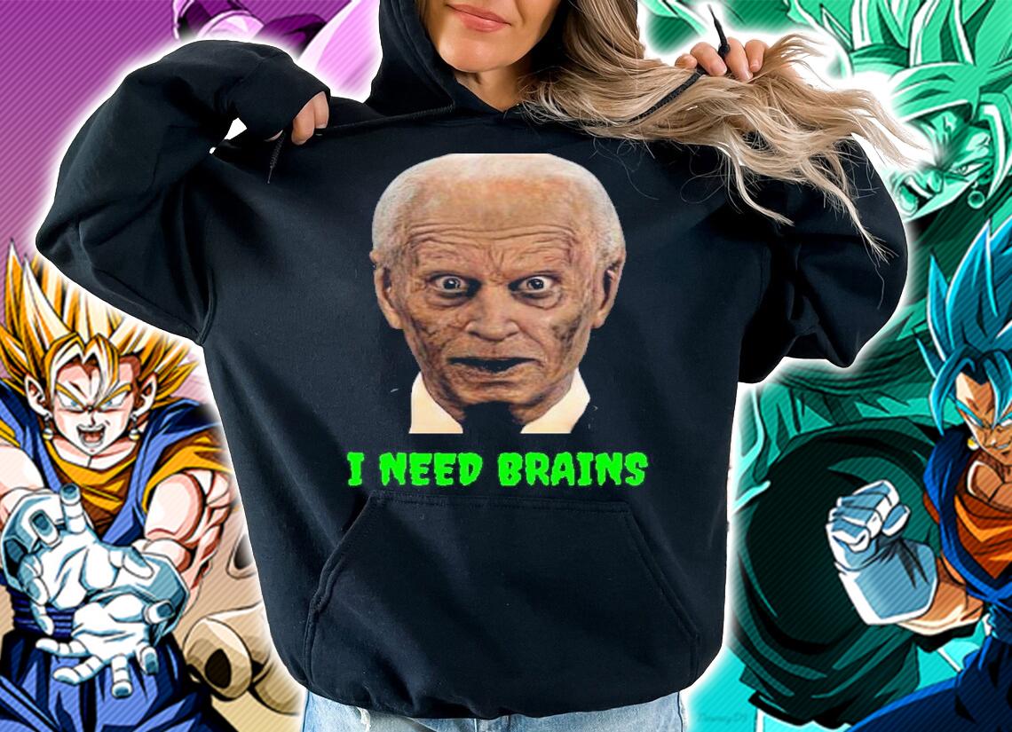 Zombie Joe Biden I need brains Halloween t-shirt hoodie