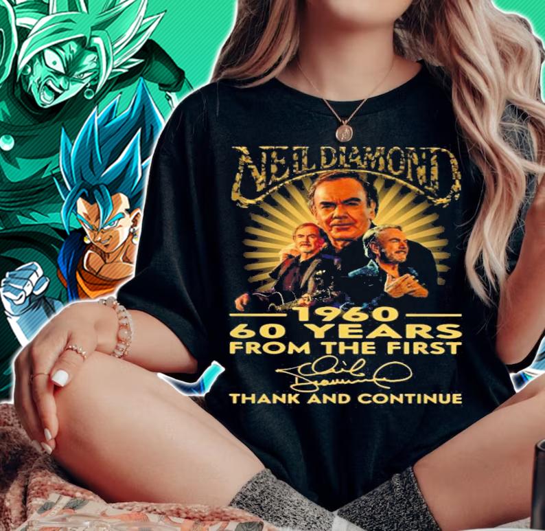 Neil Diamond 1960 60 Years From The First Signature Thank And Continue t-shirt woman shirt