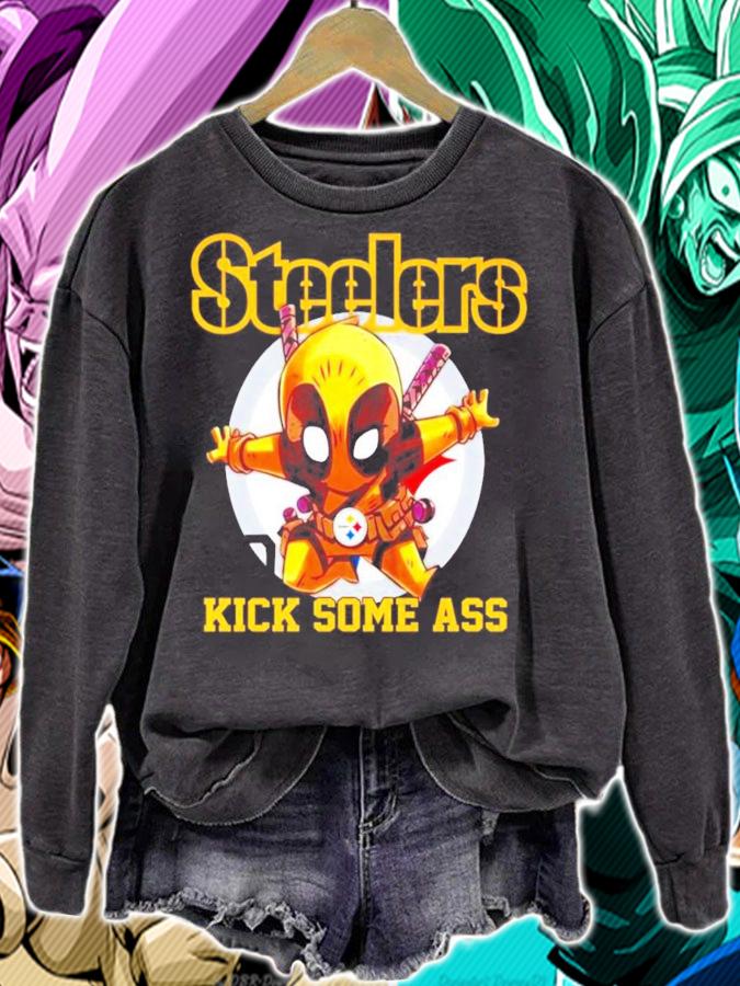 Pittsburgh Steelers Deadpool kick some ass shirt sweatshirt
