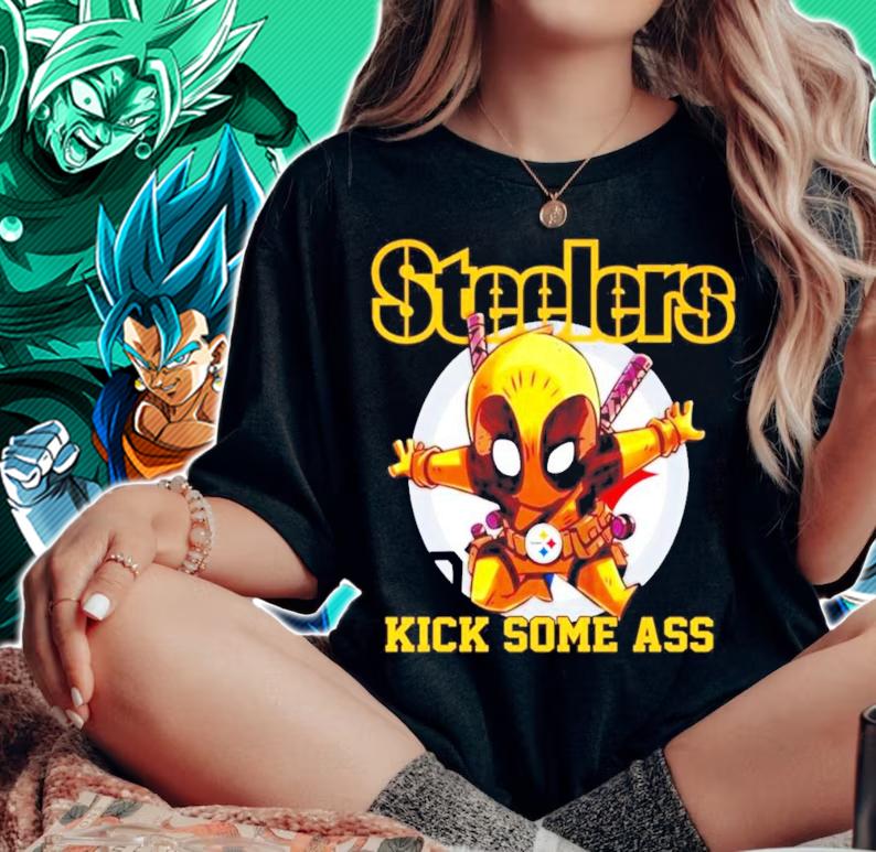 Pittsburgh Steelers Deadpool kick some ass shirt woman shirt