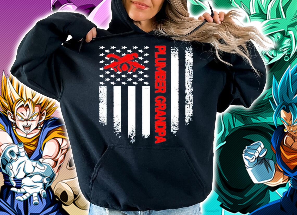 Plumber Grandpa With American Flag shirt hoodie