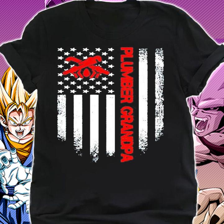 Plumber Grandpa With American Flag shirt shirt