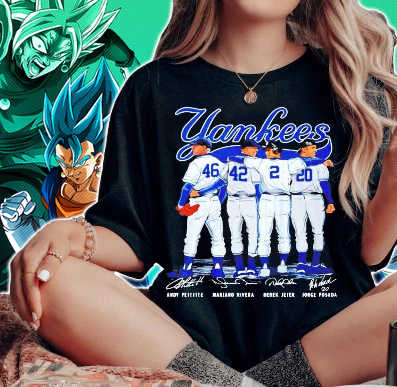 Yankees Andy Pettitte Mariano Rivera Derek Jeter and Jorge Posada shirt woman shirt