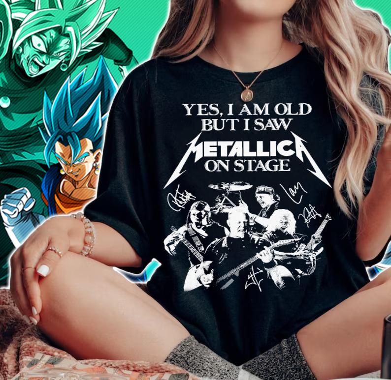 Yes Old Saw Metallica Stage signatures t-shirt woman shirt