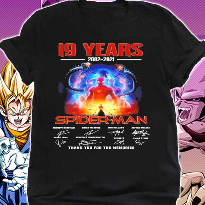 19 years 2002-2021 Spider Man Marvel signatures shirt shirt