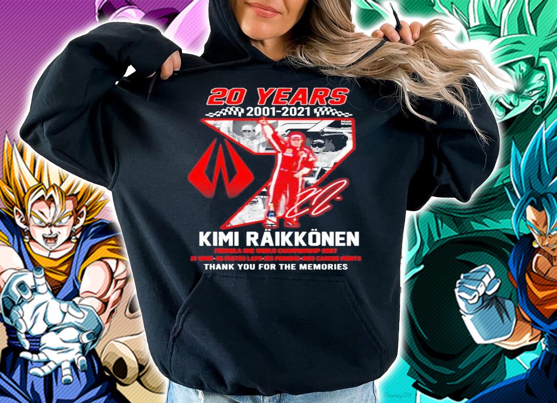 20 years 2001-2021 Kimi Raikkonen signature t-shirt hoodie
