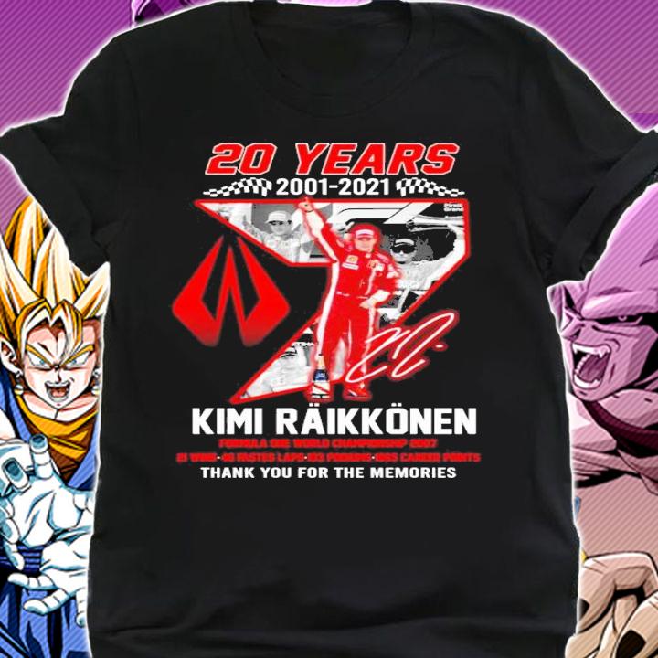 20 years 2001-2021 Kimi Raikkonen signature t-shirt shirt