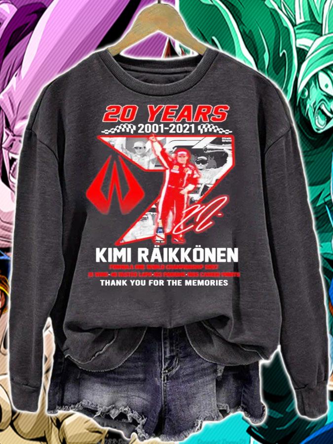20 years 2001-2021 Kimi Raikkonen signature t-shirt sweatshirt