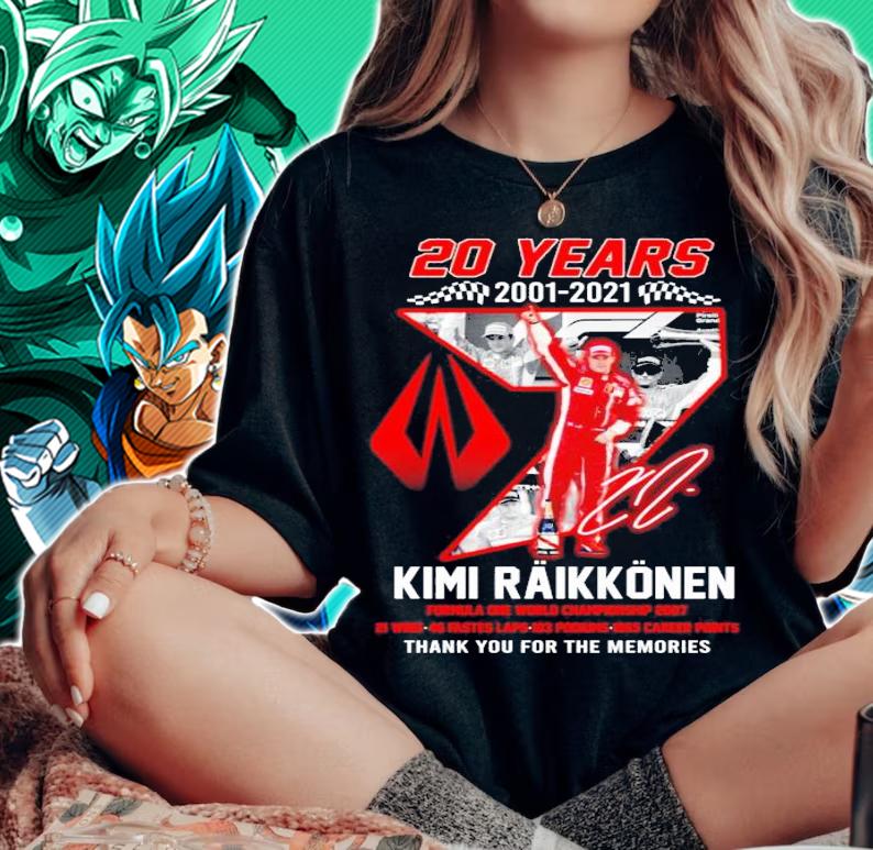 20 years 2001-2021 Kimi Raikkonen signature t-shirt woman shirt