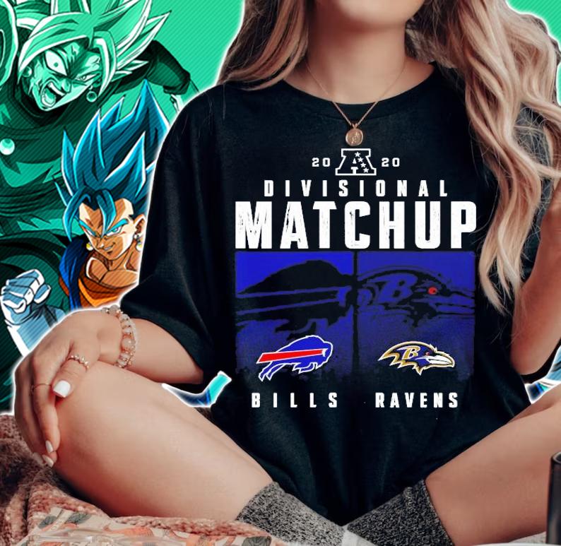 2020 NFL Playoffs Divisional Matchup Bills and Ravens shirt woman shirt