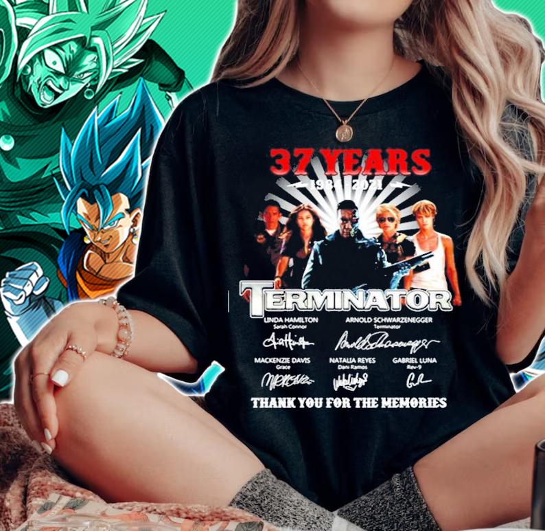 37 years 1984-2021 Terminator thank you for the memories shirt woman shirt