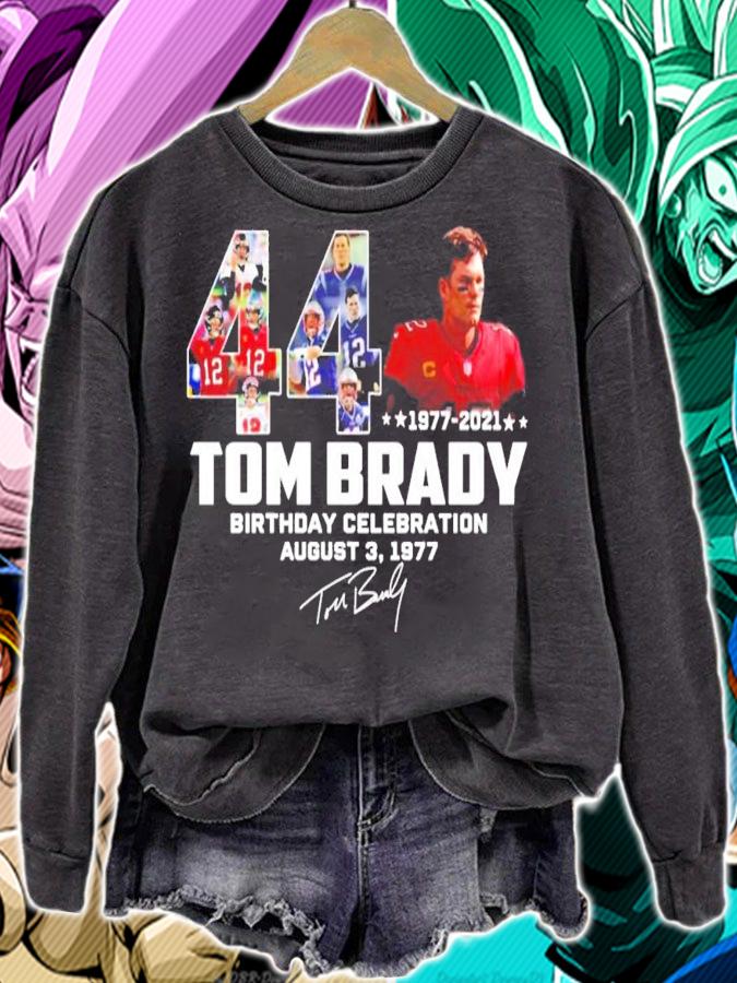 44 1977-2021 Tom Brady Birthday Celebration signature shirt sweatshirt