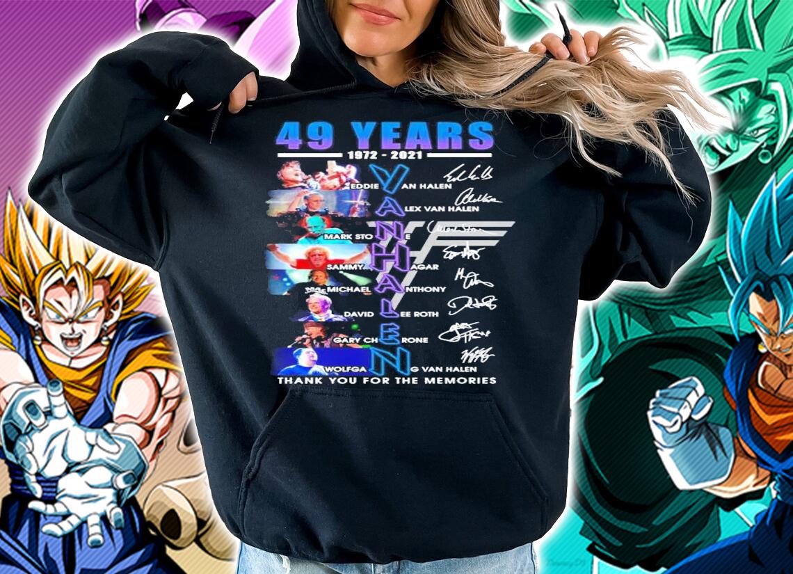49 years 1972-2021 Van Halen signatures t-shirt hoodie