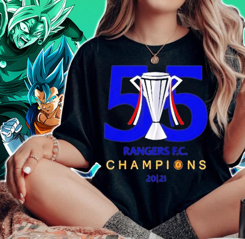 55 Rangers FC Champions 2021 shirt woman shirt