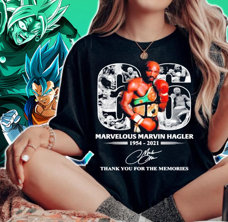 66 Marvelous Marvin Hagler 1954-2021 thank you for the memories shirt woman shirt