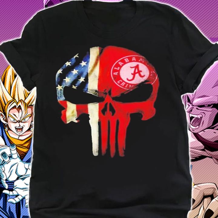 Alabama Crimson Tide American Flag Punisher Skull shirt shirt